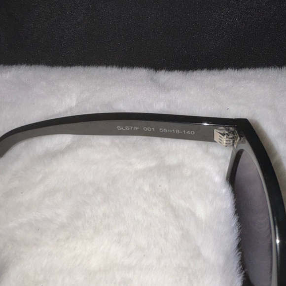 YSL | Yves Saint Laurent | All Black Sunglasses w Case | SL67/F 001 6518-140 - Picture 7 of 12